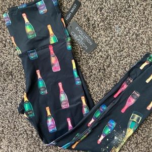 Size S high waisted leggings w/ champagne bottles!